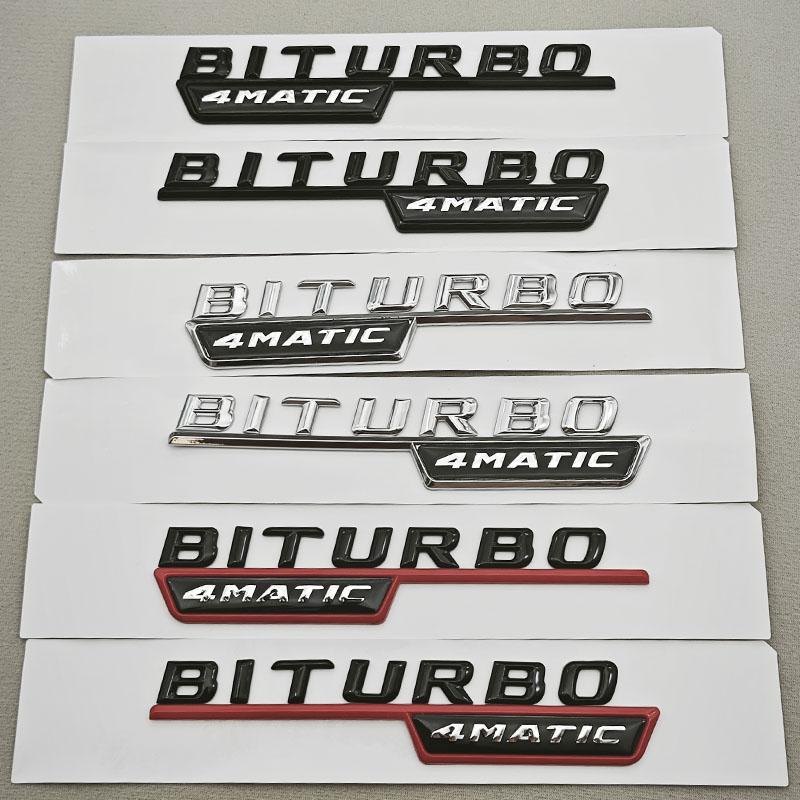 Logo TURBO 4MATIC Car Emblem Both Side Fender Badge Sticker For Mercedes Benz AMG X247 C117 W117 GLE53 GLA45 A45 A35 CLA35 CLA45 UBT5