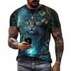 Colorful Animal 3D Printed T-shirt Men Women Summer Casual Cat Dog T Shirts Kids Oversized Round Neck Short Sleeve Tee Tops