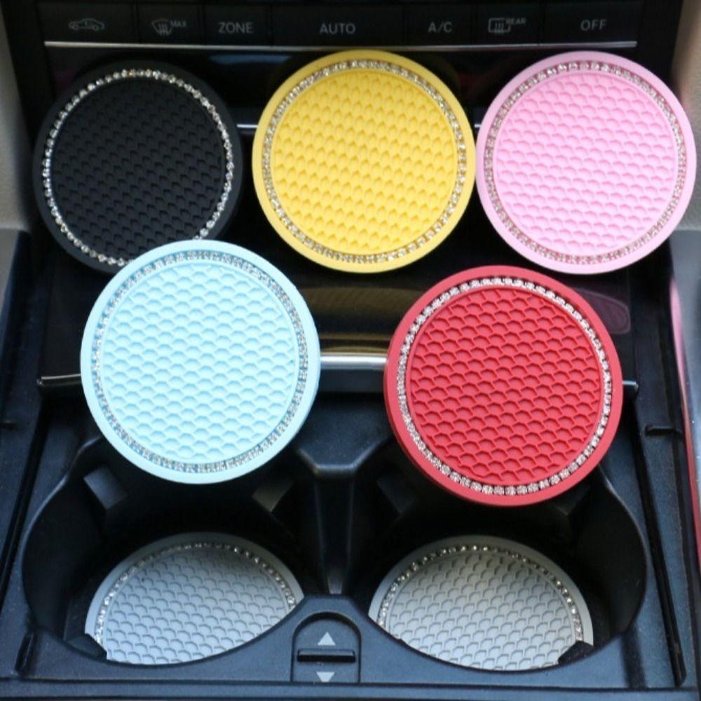 10 PCS Round Drink Pad Rhinestone Anti-slip Mat Universal Cup Holder Automotive