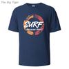 Surf Summer Printing Classic Cotton Tee Simple Round Neck Design Breathable Fabric Unisex Short Sleeve Top Men T-Shirt