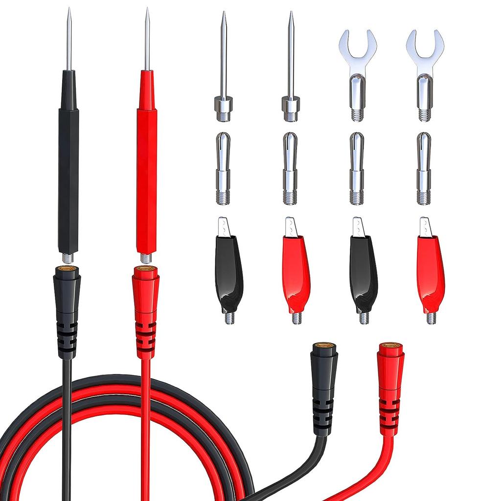 16PCS Multimeter Test Leads Kit Replacement Test Wire Set   Alligator Clips Banana Plugs Test Probes Banana Plugs for Multimeter