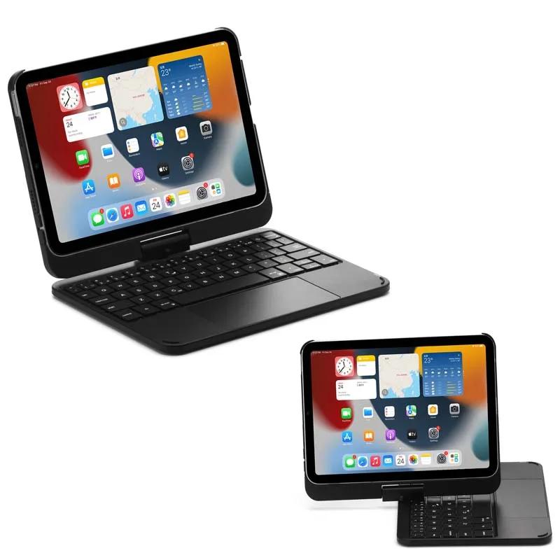 for iPad Mini 6 2021 iPad Mini 2024 Case with Bluetooth Keyboard RGB Backlight 360 Degree Rotatable Foldable Stand Cover