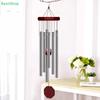 6-tube Metal Red Solid Wood Wind Chime,Classic Octagonal Wood Hang Tag Silver Aluminum Pipes Courtyard Corridor Balcony Decor