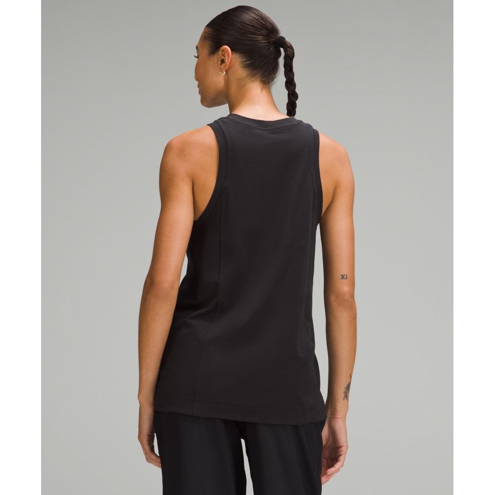 Lululemon Long Cotton Crewneck Tank Top Black