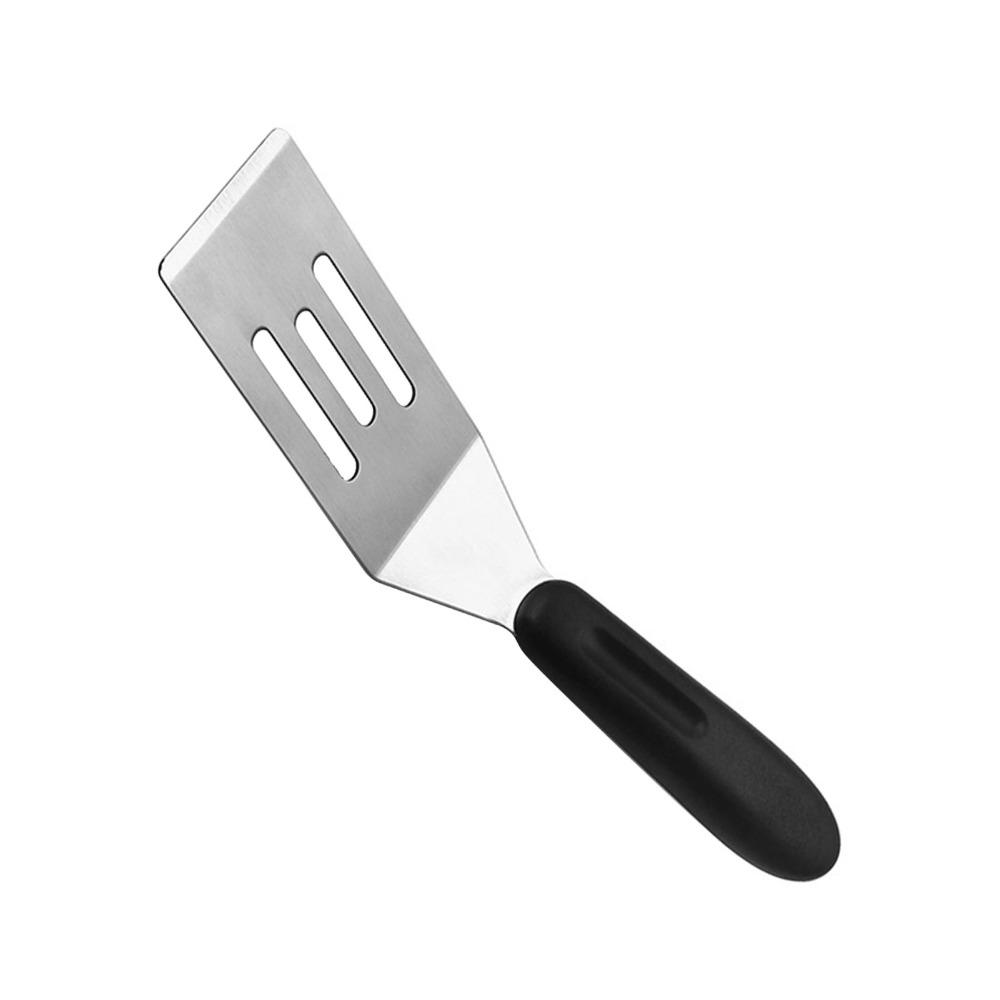 Slotted Design Stainless Steel Turner Black Silver Mini Serving Spatula Home Kitchen