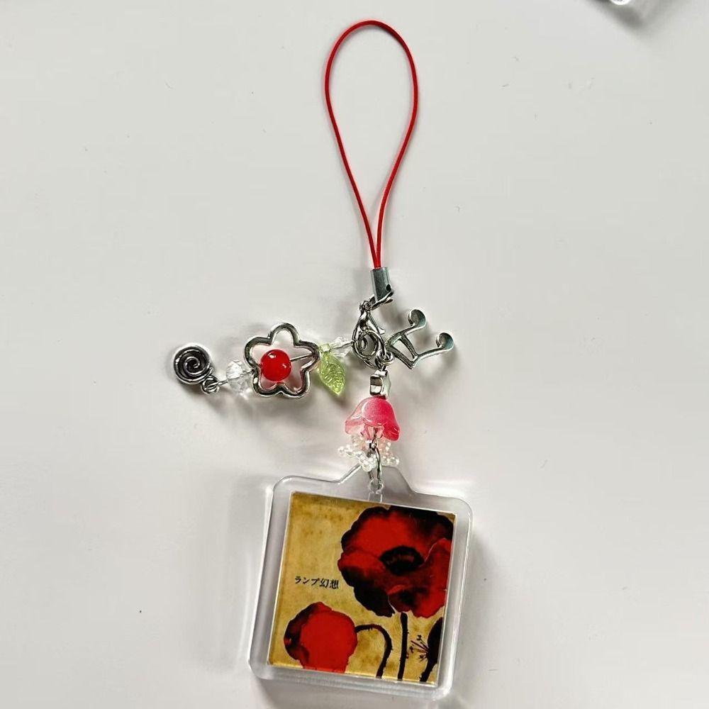 Ремешок для телефона ручной работы в стиле 2000-х годов, альбом-лампа, подвеска-альбом, брелок для телефона с бусинами