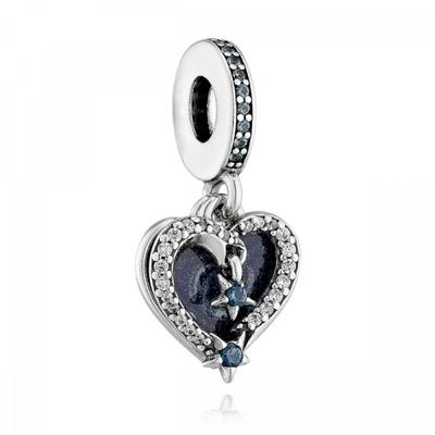 PAndora 792356c01 Небесная падающая звезда Сердце Подвеска и Свисающая серебряная подвеска