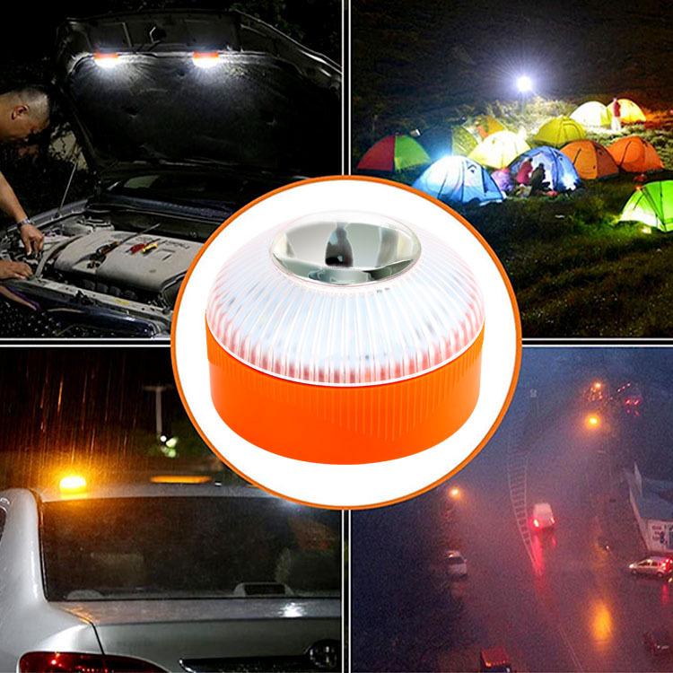 V16 LED Emergency Flashlight: White & Yellow Light with Magnetic Base