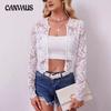 Женская новая осенне-зимняя элегантная куртка с длинными рукавами из прозрачного кружева, кардиган, топы