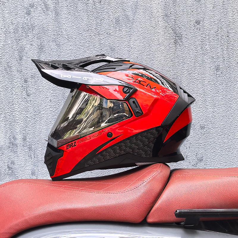 Unisex Motorcycle Rally Helmet with Single Visor for Road and Off-Road Long Distance Travel