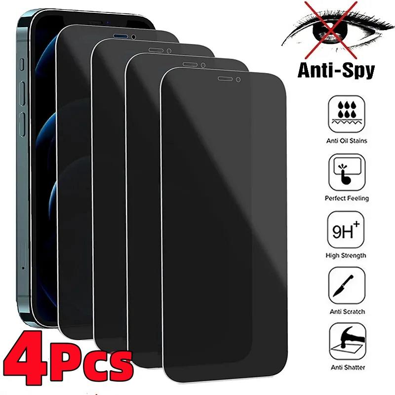 Защитная пленка для экрана конфиденциальности для iPhone 15, 14, 13, 12, 11 Pro Max Mini 7 8 Plus X Xs Max XR, антишпионское стекло, закаленное стекло