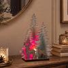 Christmas Party Supplies Wooden Tree Table Decor with LED Light Rustic Standing Sign Holiday Decoration Reindeer Santa Claus for Tiered Tray,
