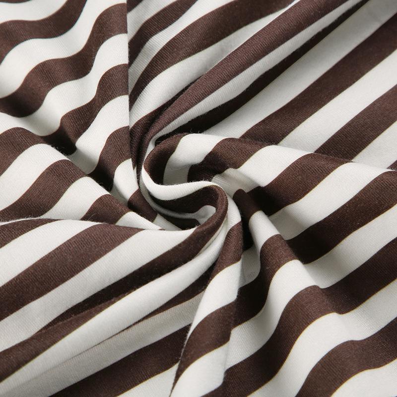 Striped T-shirt Women's Loose Round Neck Long Sleeved Top Retro Contrasting Color Basic Style Thin Commuting 2025 Spring/Summer