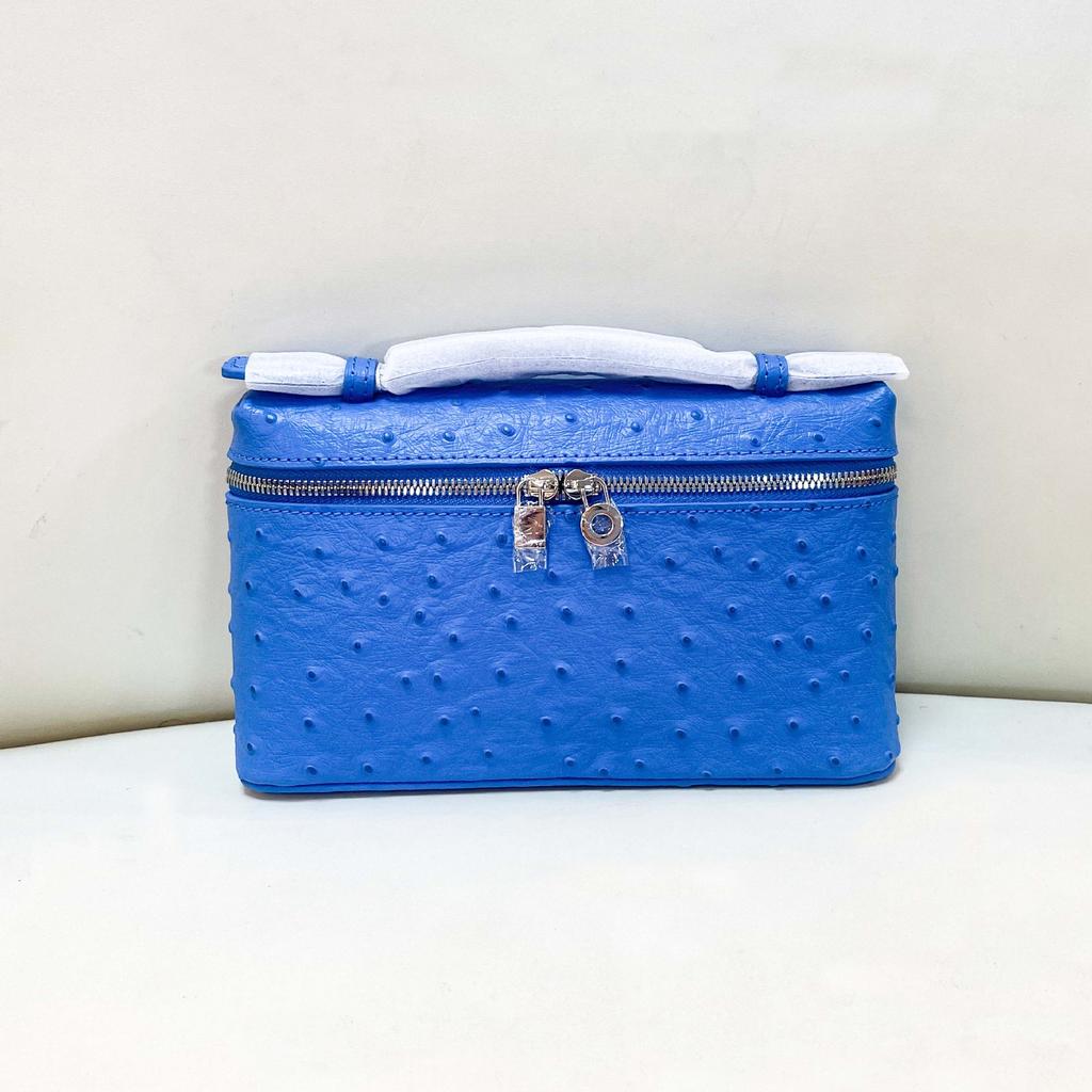 2025 Новая сумка для ланча из кожи первого слоя LP19, модный узор под страуса, модная универсальная сумка через плечо на одно плечо, косметичка