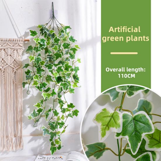 Подвесные искусственные зеленые растения Устойчивые к УФ-лучам Реалистичные Поддельные Листья Лиана Плющ Свадебная Вечеринка В помещении На открытом воздухе Сад Настенный Подвесной Искусственный Зеленый Декор