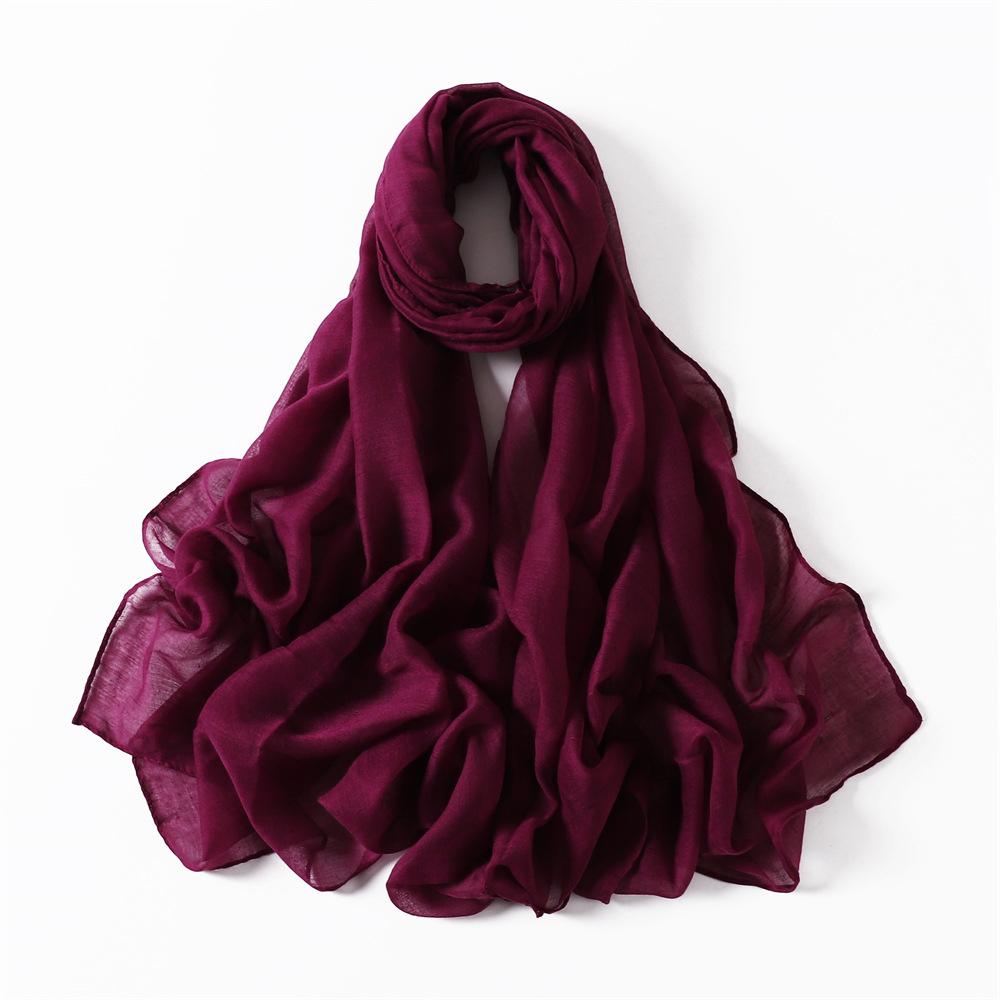 New Cotton Linen Scarf For Women Girls Students Autumn Classic Solid Color Scarves Retro Soft Foulard Viscose Female Wrap Shawls
