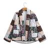 Print Floral Cotton Jacket Women 2025 Autumn Winter Thick Warm Lapel Pocket Loose Coat Street All Match Lady Overcoat