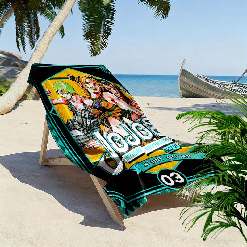 JoJo's Adventure: Vento Aureo beach towel Beach towel for vacation photos beach seaside swim quick-drying swim towel Fashion beach towel