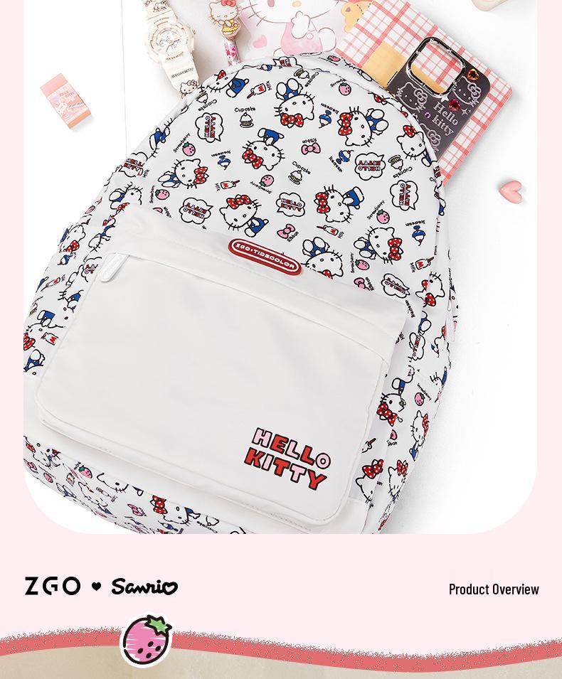 Двухлямочный рюкзак Hello Kitty & Cinnamoroll - Вместительная дорожная и школьная сумка для женщин