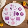 1 набор вышивки DIY для начинающих: Набор материалов с фиолетовым цветочным узором, подходит для начинающих. Набор материалов для вышивания