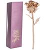 Long Stem Rose Gifts Dipped 24K Real Artificial Flower with Leaf Craft CollectionRose Gold