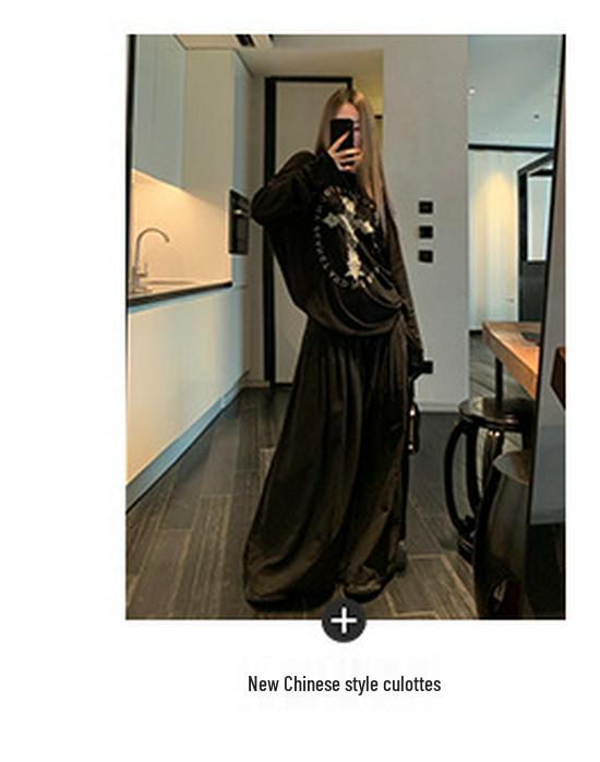 2024 Summer Women's Loose Long Sleeve Printed Drapey T-Shirt