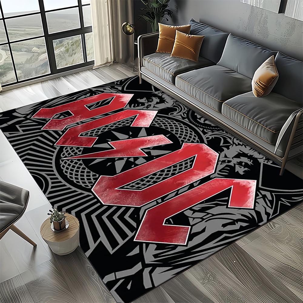 3D AC-DC-Rock Band Мультяшный Ковер Большой, Ковер для Гостиной Спальни Дивана Прихожей Декор, Детский Нескользящий Коврик