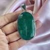 Изумрудный кулон с серебряным ожерельем-цепочкой из стерлингового серебра 925 пробы