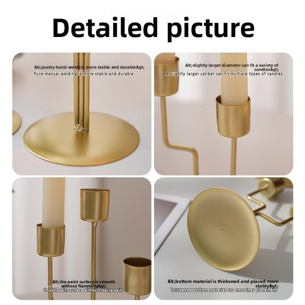 Iron Desk Candle Ornament Stable Base Candle Holder Simple Candlestick Crafts  For Dining Room