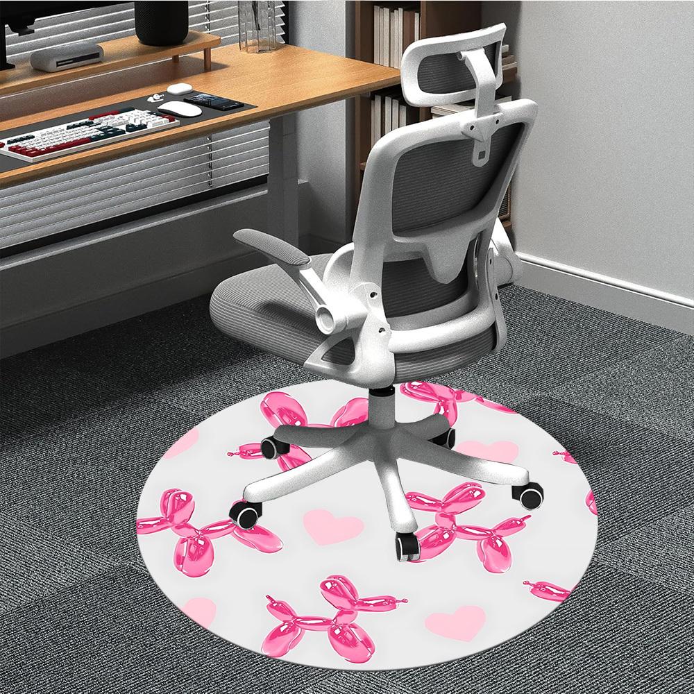 1pc Balloon Dogs Office Round Rug, Carpet for Office, Gaming, Lightweight Round Floor Mat yy260205053