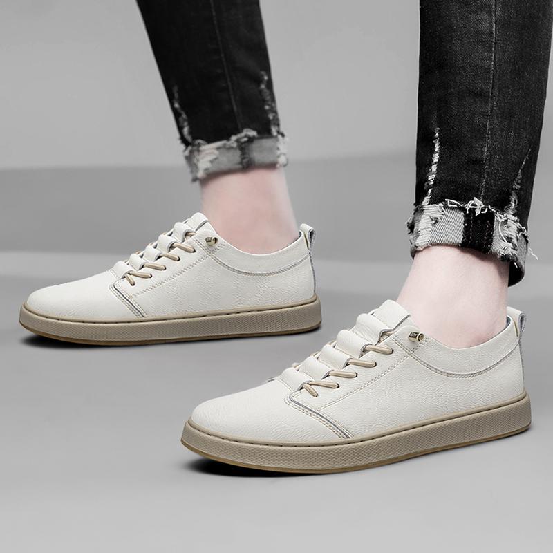 Fashion Brand Genuine Leather High Quality Men Shoes Casual Daily Trendy Sneakers Mens Black Comfortable Footwear Spring and Autumn 2024