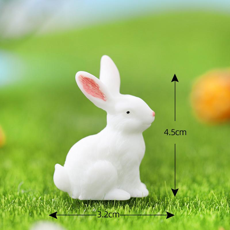 Пасхальный Милый Кролик Зайчик Украшение Миниатюрные Фигурки Морковь Смола Мини Зайчик Ландшафтное Украшение для Пасхальной Вечеринки