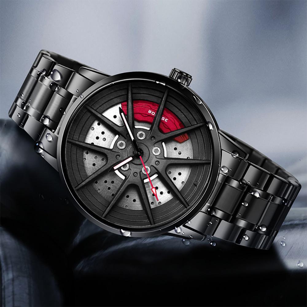 Повседневные мужские часы, деловые часы, контурные часы, спортивные часы, кварцевые часы, часы с полым механизмом, часы из нержавеющей стали