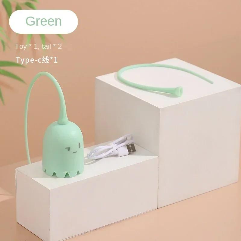 Интерактивная электрическая игрушка для кошек USB Умный вращающийся мяч Интерактивные игрушки Забавная палочка Силиконовая вращающаяся мышь Хвост Котёнок Дразнилка