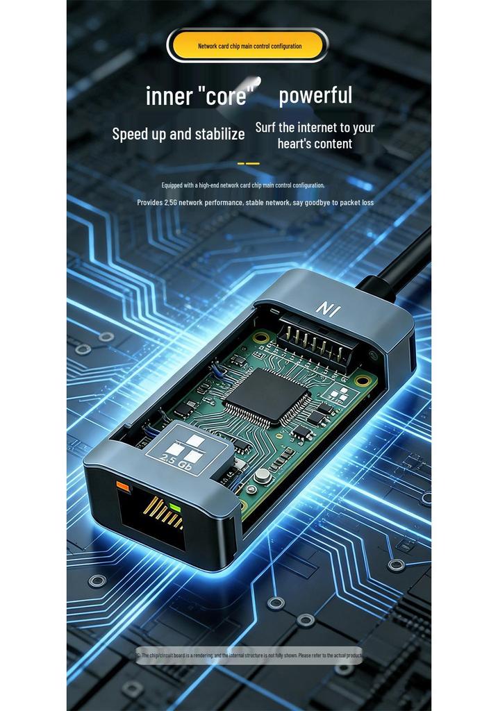 Сетевая карта USB 2.5G, 2500 Мбит/с RTL8156b Type-C Высокоскоростной Ethernet-адаптер для NAS