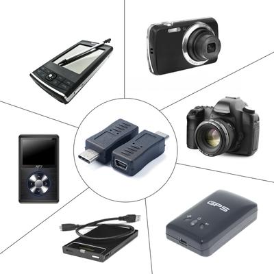 Мини USB гнездо - Type-C штекер адаптер Поддержка зарядки и синхронизации данных Портативный разъем для мобильного телефона, планшета, геймпада