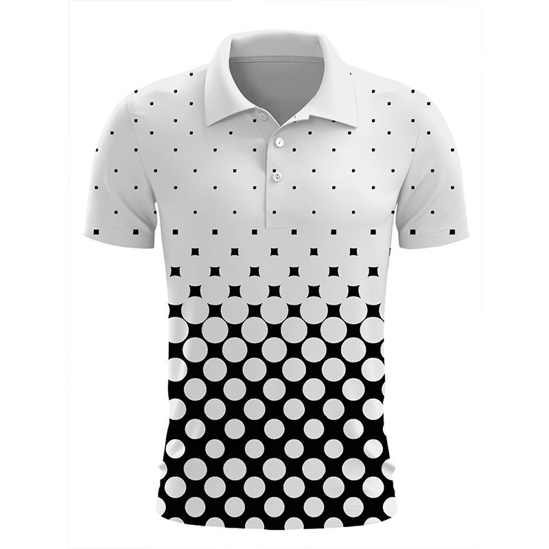 2024 Новая мужская летняя модная повседневная рубашка поло с коротким рукавом с 3D цифровым принтом, мужская рубашка поло для гольфа.
