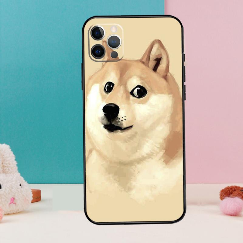 DOGE MEME Shiba Inu Dog Phone Case For iPhone 16 14 13 12 11 15 Pro Max 12 13 mini XR 15 16 Plus 16e Cover Coque
