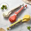 1Pcs Silicone Food Tongs Stainless Steel Food Tongs Outdoor BBQ Clamps For Camping Kitchen Tongs For Baking Steak