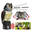 Garden Owl Decoy Weatherproof Owl Scarecrow with 360-Degree Rotating Head Bird Squirrel Deterrent Owl Statue To Scare Birds Away for Patio Porch