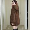 Autumn and Winter Faux Mink Fur Coat, Women's Hooded Mid To Long Fur Coat, Korean Version Mink Fur Coat