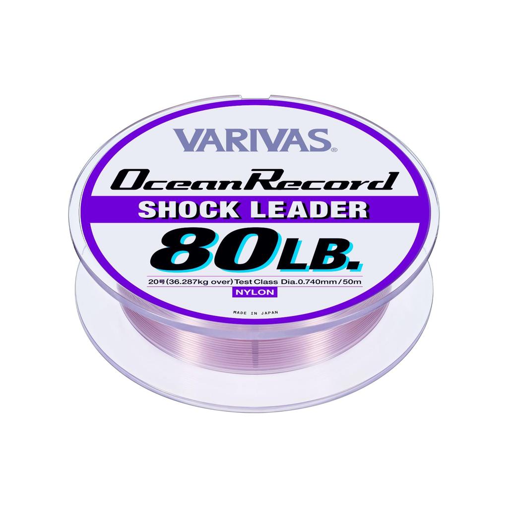 Maurice VARIVAS Ocean Record Shock Misty Purple Leader, Nylon, 50m, 20#, 80lb,