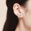 Silver crystal dandelion stud earrings 925 silver