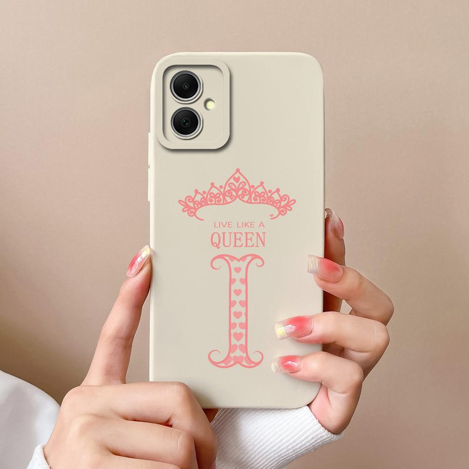 For Samsung Galaxy A06 Case A-Z Letter Upgrade Camera Protection Soft Liquid Silicone Bumper For Samsung A 06 Back Cover Funda