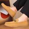 Fashion 2025 New Suede Leather Loafers Fashionable Versatile Business Dating Men Leather Shoes Comfortable Flats Anti Slip Driving Shoes