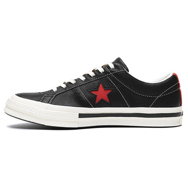 Converse One Star Ox 'Черный Огненно-Красный' (унисекс) Черные / Белые / Огненно-красные кеды для скейтборда 162839C