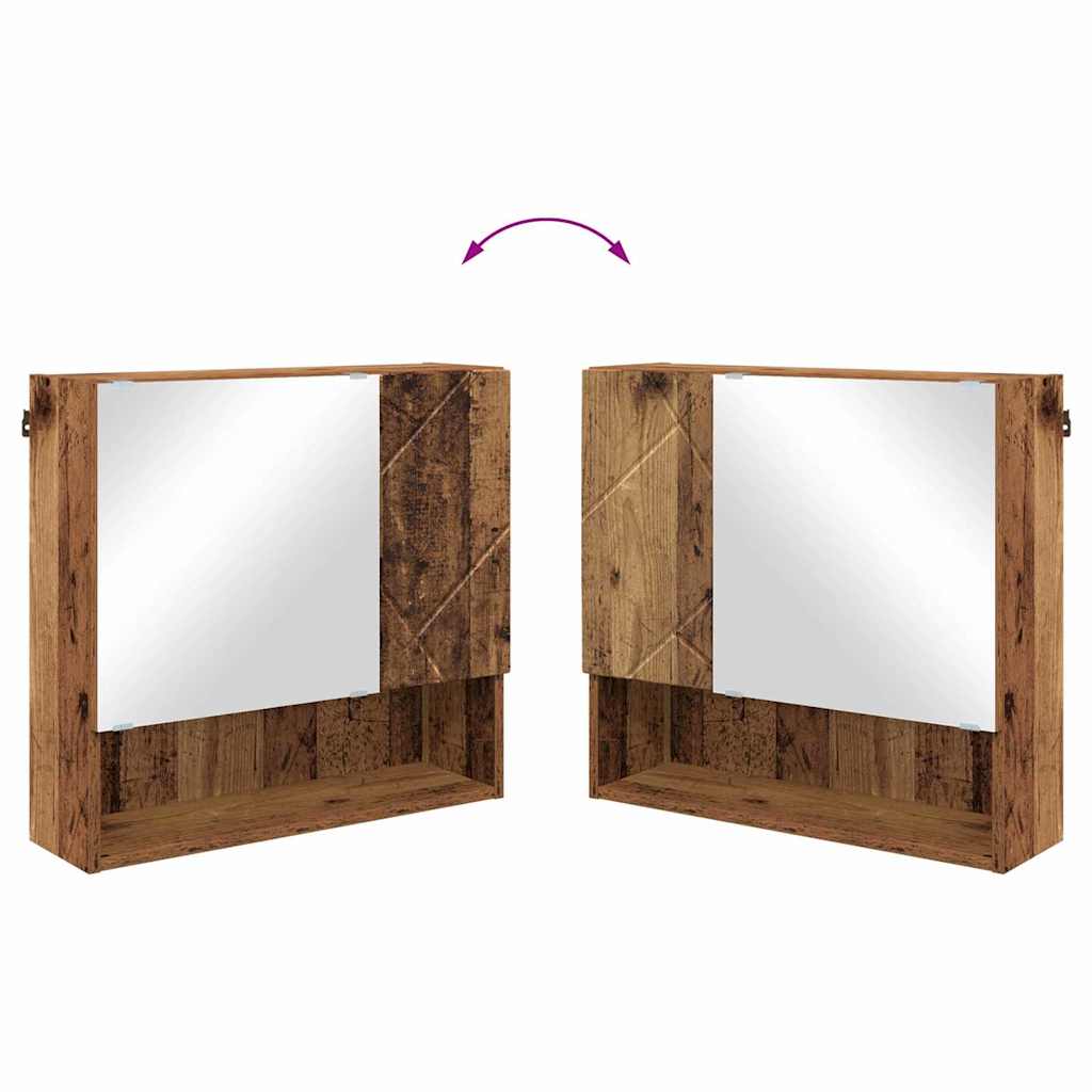 Mirror Cabinet with Door Rustic Wood Look 59 x 17 x 55 cm Engineered Wood