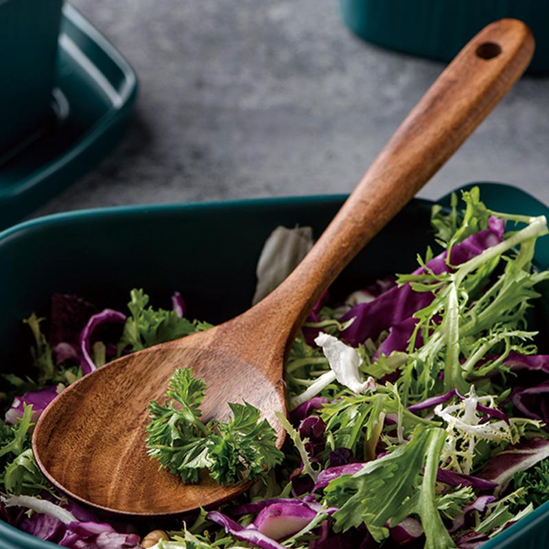 Деревянная кухонная ложка из тикового дерева, кухонная ложка, половник, совок для супа, риса, сито, ложка для смешивания, деревянная утварь для кухни