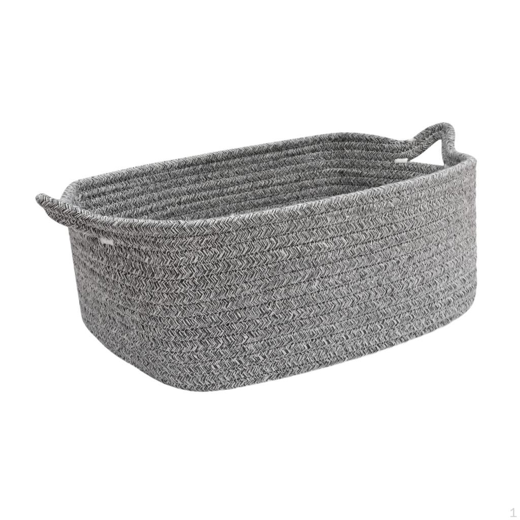 Cotton Rope Woven Storage Basket Baby Nappy Child with Handles Towels for Office Dorms