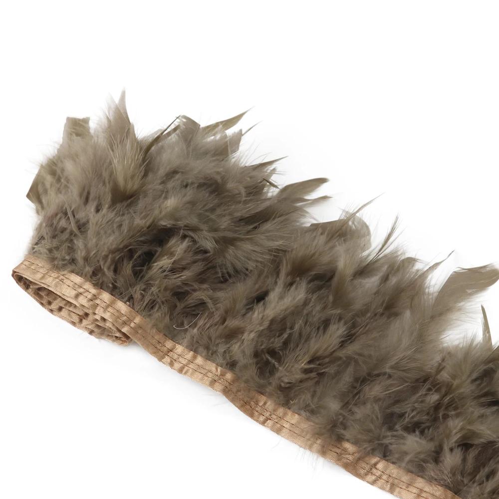 1 метр Натуральная отделка из перьев индейки Высота 10-15 см Свадебная одежда Украшение платья DIY Перьевая лента Швейные поделки